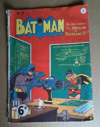 Vintage Batman And Robin Comic 1950s The Origin Of Batplane 2