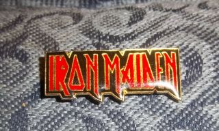 Iron Maiden Logo Vintage Metal Enamel Pin Last One