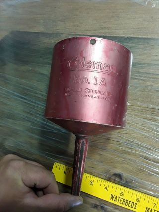 Vintage - - Coleman 1a - - Aluminum Filter Funnel Missing The Filter Anodized Red
