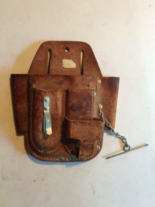 Vintage Craftsman Leather Electrician Tool Pouch No.  45446