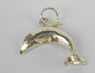 Vintage Sterling Silver 925 Dolphin,  Sea Marine Aquatic Porpoise Charm