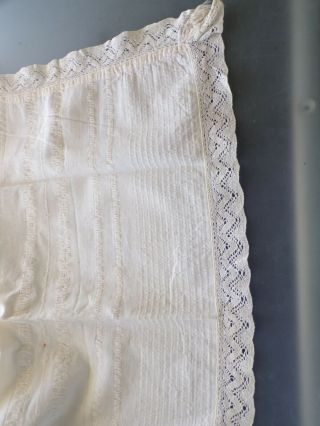 Vintage Off - White Small Tablecloth W/Lace Edging - - 29 