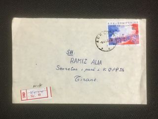 Albania Vintage Circulated Registered Cover To Ramiz Alia 1990 - 3009 - 7