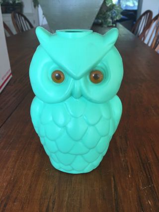 Vintage Green Owl Replacement Blow Mold Party String Light Patio Camper Rv