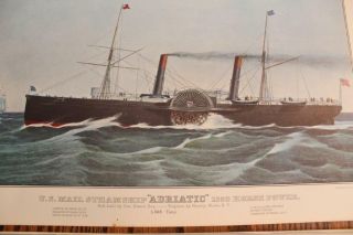 Vintage Currier & Ives Prints US Frigate Independence Newport Yacht Squadron 3