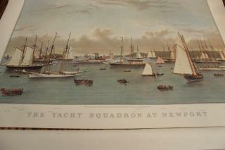 Vintage Currier & Ives Prints US Frigate Independence Newport Yacht Squadron 4