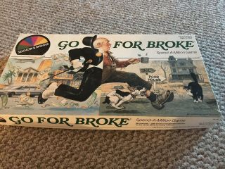Vintage 1985 Go For Broke Board Game Almost Complete Selchow & Righter (g7