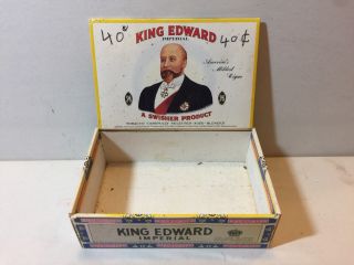 Vintage Cigar Box King Edward The Seventh Imperial Mild Tobaccos 6cents