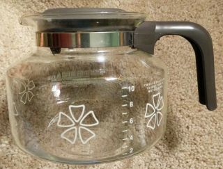 Vintage Mr Coffee Glass Pot Carafe Replacement Pot W/ Flowers 12 Cup D30 D - 20