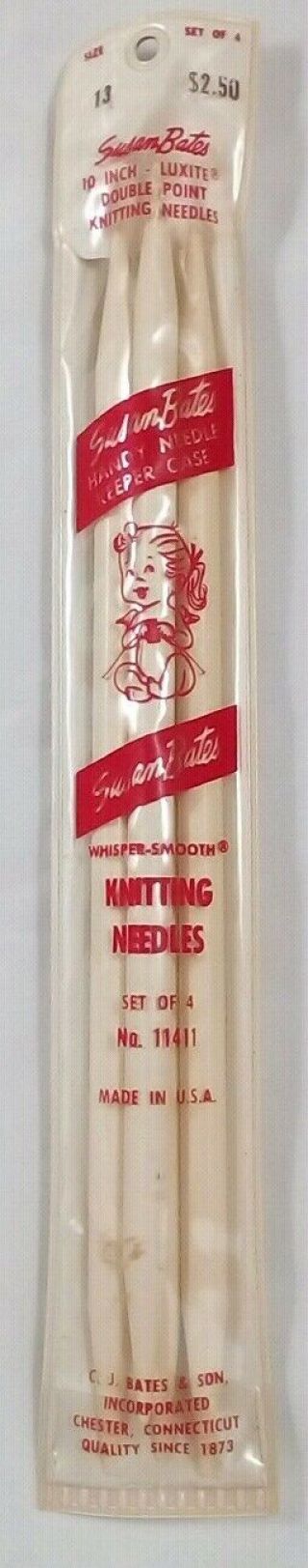 Vintage Susan Bates Luxite Knitting Needles Double Point 10 Inch Us 13 Made Usa