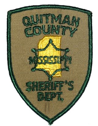 Quitman County Mississippi Sheriff Police Patch State Shape Outline Vintage 4”