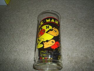 Vintage 1982 Pac - Man Drinking Glass Bally Midway Mfg.  Co.  Video Game Memorabilia