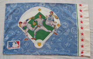 Mlb Baseball Pillowcase Vintage 1991 - Team Logos Background