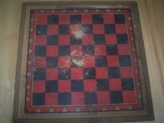 Vintage Wood Checker Board / Back With Chinese Checkers (1938) 14.  5 X 14.  5