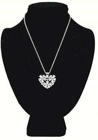 Vintage Nolan Miller Heart Crystal Pendant Necklace
