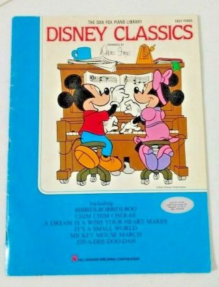 Vintage 80s Disney Classics Easy Piano Dan Fox Sheet Music Book