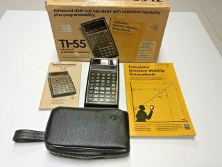 Texas Instruments Ti - 55 Vintage Advanced Slide - Rule Calculator Programmable