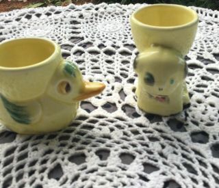 Vintage Egg Cups,  Dog and Duck,  Figural Made in England 2