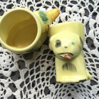 Vintage Egg Cups,  Dog and Duck,  Figural Made in England 4