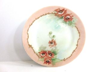 Vintage Sevres Bavaria Signed Hand Painted Roses Porcelain Plate