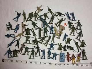 Vintage Marx And Other Old Army Men Dinosaur Metal Indian Figures