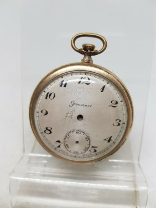 Vintage Rolled Gold Gents Grosvenor Pocket Watch Spares