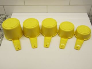 Set Of 5 Vintage Yellow Tupperware Measuring Cups in 2