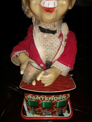 Vintage 1960 ' s T.  N Nomura BARTENDER Tin Litho Battery Operated Toy Japan 3