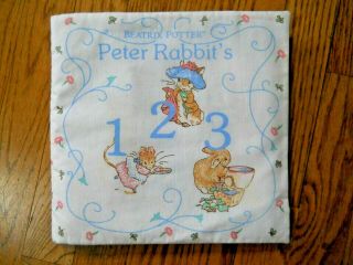 Vintage 1995 Beatrix Potter Peter Rabbit Cloth 1 2 3 Counting Cloth Book