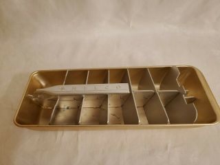 Vintage Philco Refrigerator Ice Cube Tray Aluminum Copper Rose Gold Tray Lever
