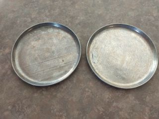 2 Vintage Round 9 " Aluminium Camping Plates Once By Boy Scout Troop