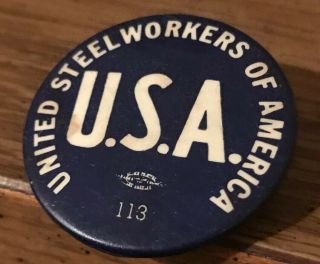 Vintage 1946 United Steelworkers Of America Pin 113 Pinback