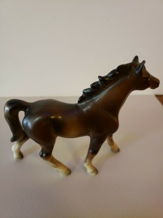 Vintage Black And Brown Horse Ceramic Figurine Statue 5 