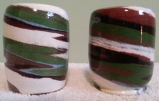 2 " Vintage Swirled Shaker Set Desert Sands Pottery Boulder City Nv