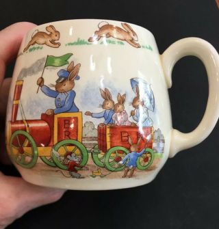 Vintage Royal Doulton Bunnykins Albion Shape Cereal Bowl & Mug