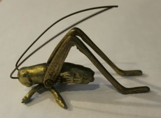 Vintage Brass Grasshopper/cricket Insect Movable Legs Paper Weight Figurine