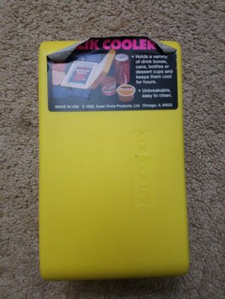 Vintage Clik Cooler Mini Juice Box Insulated 7 X 4 X 3 Yellow 1993