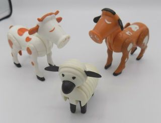 Vintage Fisher Price Little People Brown And White Spotted Cows,  Lamb Sheep