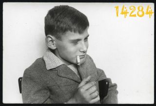 Vintage Photograph,  Cute Boy Posing W Cigarette 1960’s Hungary