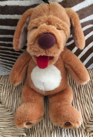 Vintage Ruffhowsr Plush Stuffed Hand Puppet Dog Toy With Squeaker 14 "