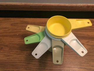 Set Of 6 Vintage Tupperware Measuring Cups Multi Colors