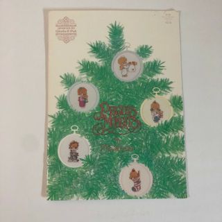 1990 Vintage Precious Moments In Miniature Christmas Cross Stitch Charts Book