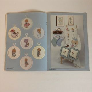 1990 Vintage Precious Moments in Miniature Christmas Cross Stitch Charts Book 4