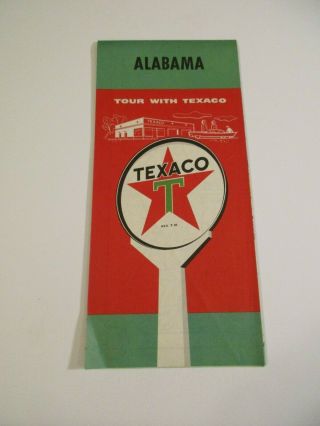Vintage Texaco Alabama State Highway Oil Gas Station Travel Road Map Box E6