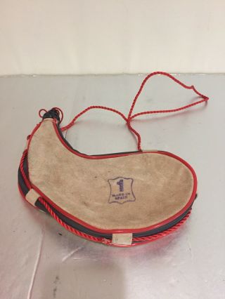 Vintage Water Canteen Suede Leather Pouch Bag Walking Hiking Camping Bottle