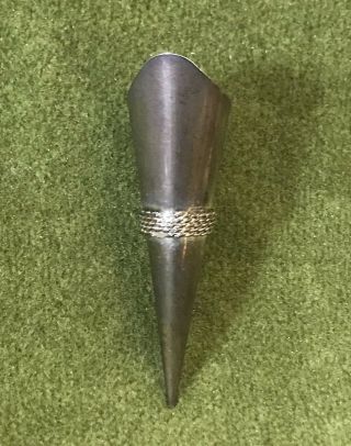 Vtg - Modern Retro - Tussie Mussie Silver Plated - Brooch Pin Flower Holder - Corsage