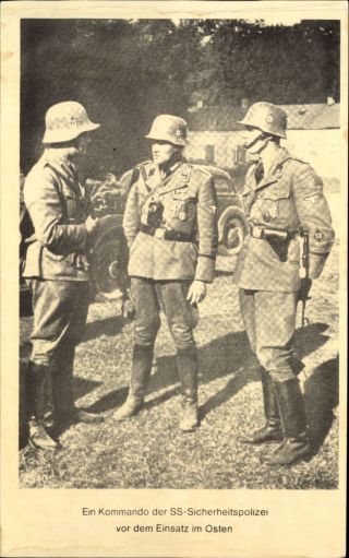 Command Of Ss Security Police Before Deployment In East Wwi Vintage Postcard