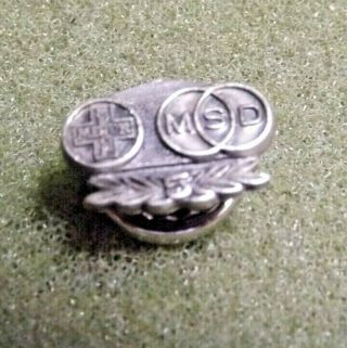 Vintage Merck Msd 5 Year Service Award Lapel Pin Screw Back Says Cto Sterling
