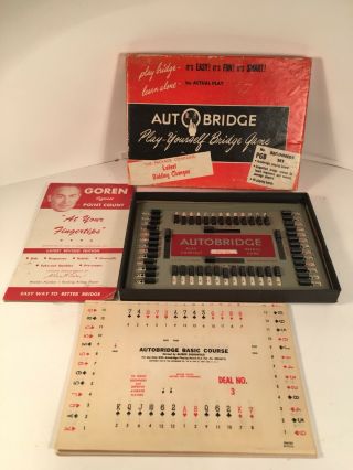 Vintage AutoBridge Play By Yourself Bridge Game Complete 1959 USA Beginners Set 2