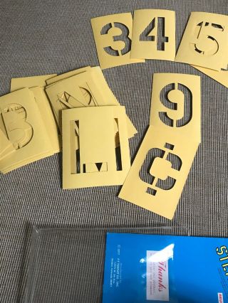 Vintage Alphabet Stencils Letter Numbers Templates Reusable 4”Airbrush Painting 3